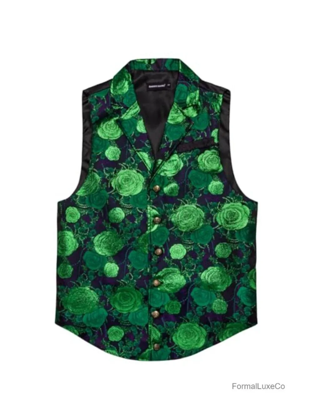 Mens Victorian Suit Vest Paisley Jacquard Steampunk Gothic Waistcoat Formal